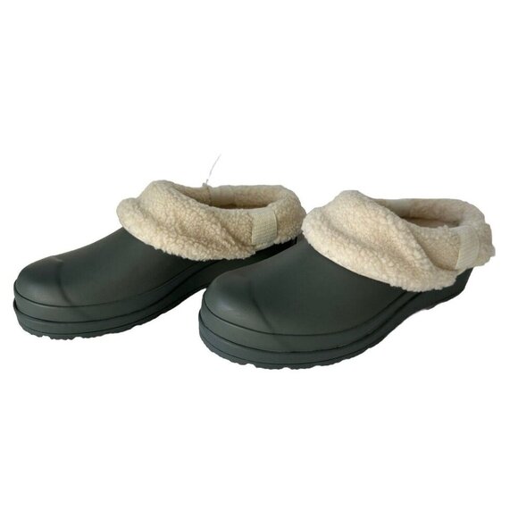 Hunter Play Sherpa Insulated Clog Size 6 Army Green Rain Shoes  NWOT - Picture 2 of 7